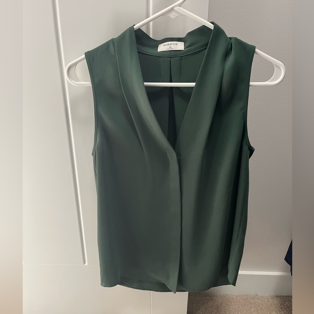 Babaton Green Power Blouse Sleeveless